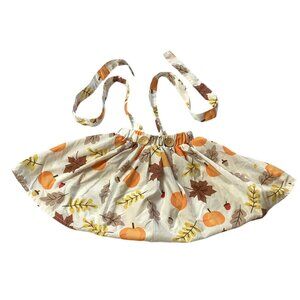 Fall Romper Dress, Adjustable Tie Straps & Buttons at The Waist, Size 1T - 2T